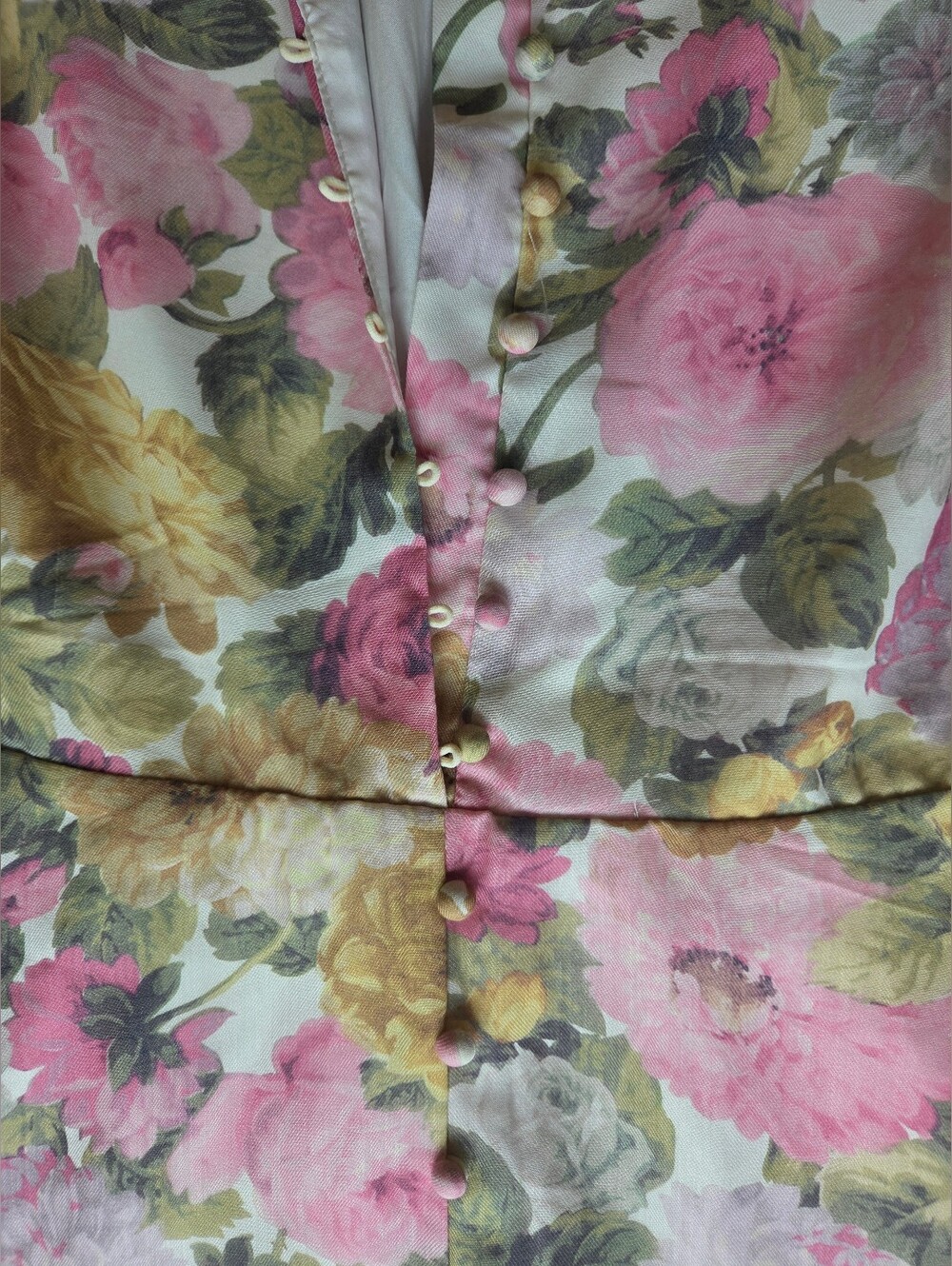 Lucy Paris Floral Mini Dress Puff Sleeve Button Front Romantic Cottagecore NWT M - Picture 6 of 6